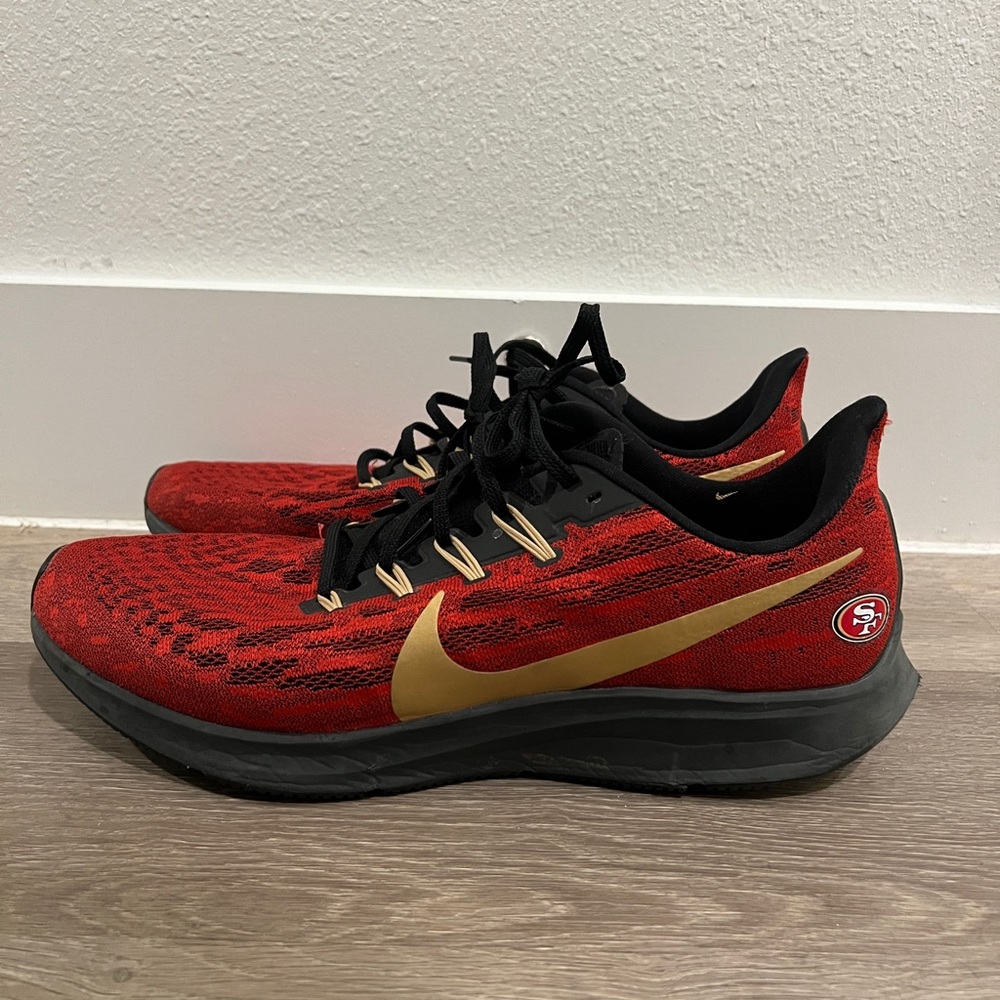 Limited Edition - Nike Men's Red and Gold Running Shoes Pegasus 36 - 49ers